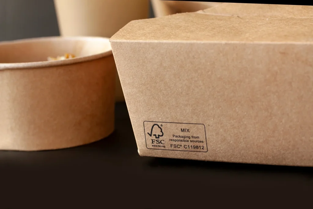 FSC logo printed on sustainable Food Packaging